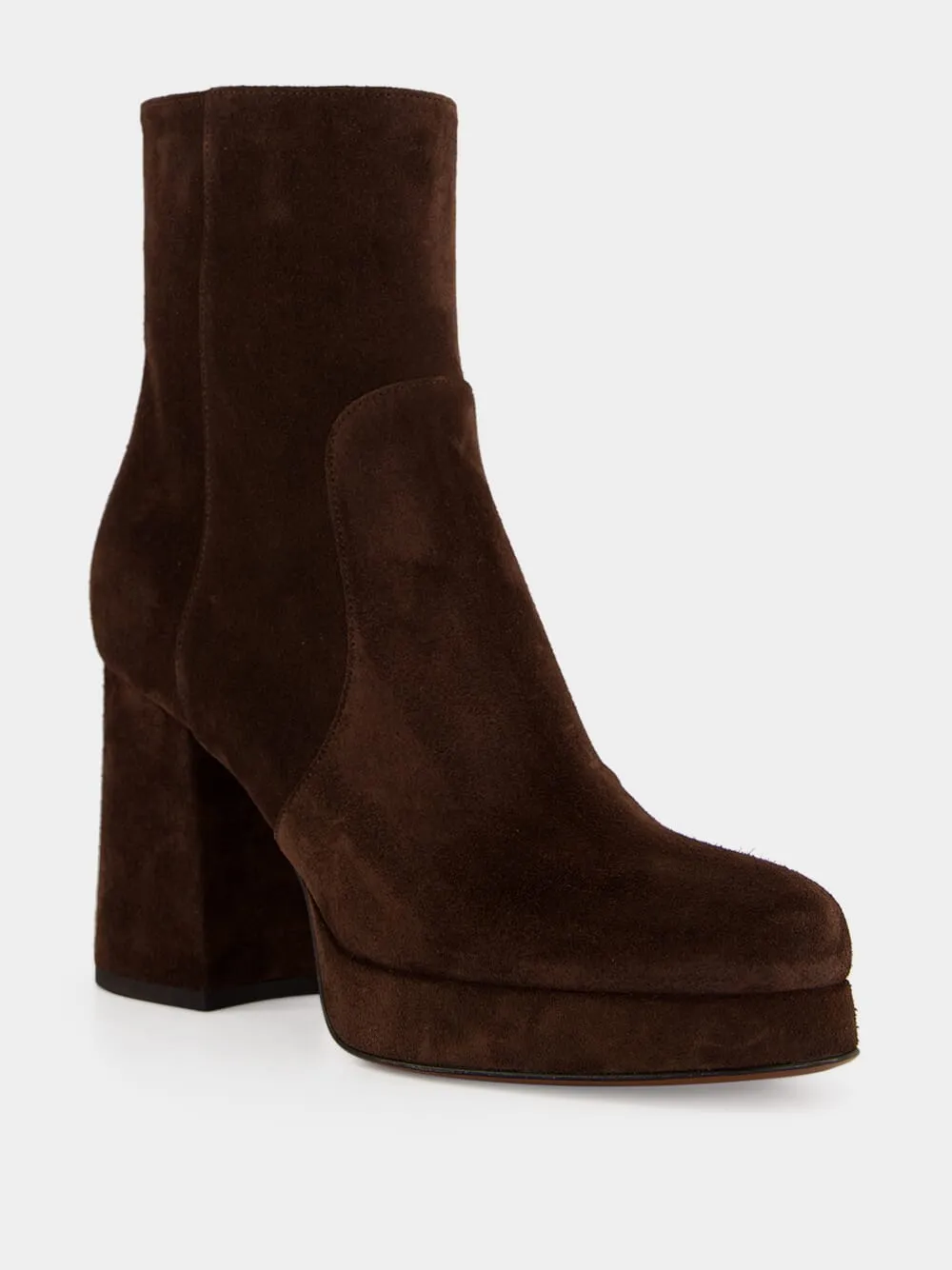 Ebony Suede Platform Ankle Boots sold by Fashion Clinic product image thumbnail 2