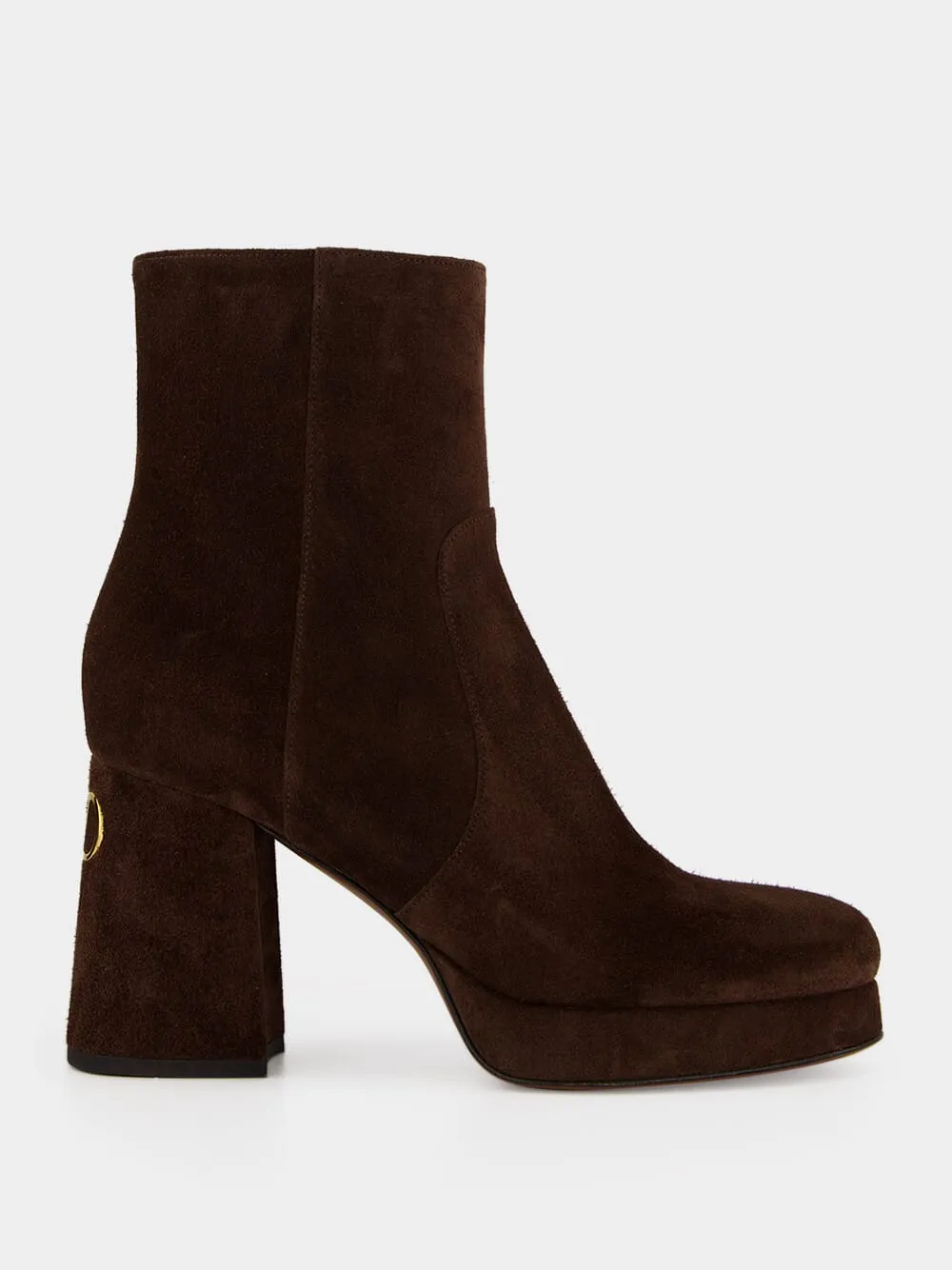 Ebony Suede Platform Ankle Boots sold by Fashion Clinic