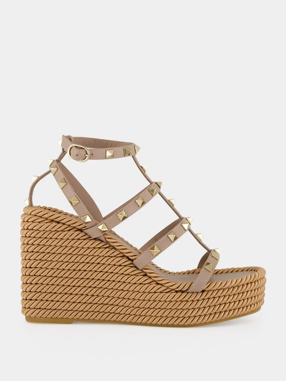 Poudre Rockstud Wedge Espadrilles sold by Fashion Clinic