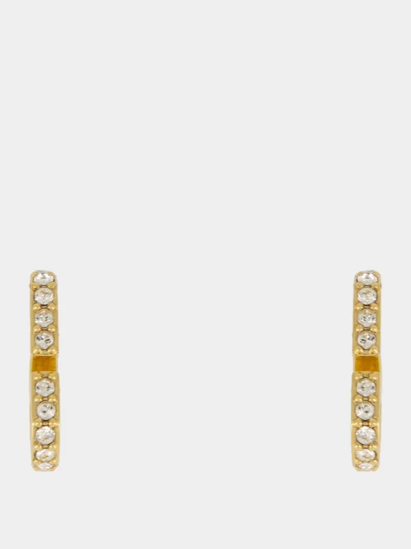 Gold Crystal VLogo Signature Earrings made by Valentino Garavani