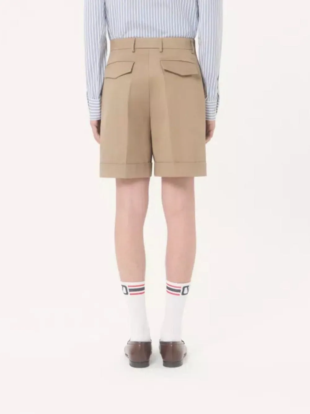 Beige Cotton Gabardine Bermuda Shorts sold by Fashion Clinic product image thumbnail 3