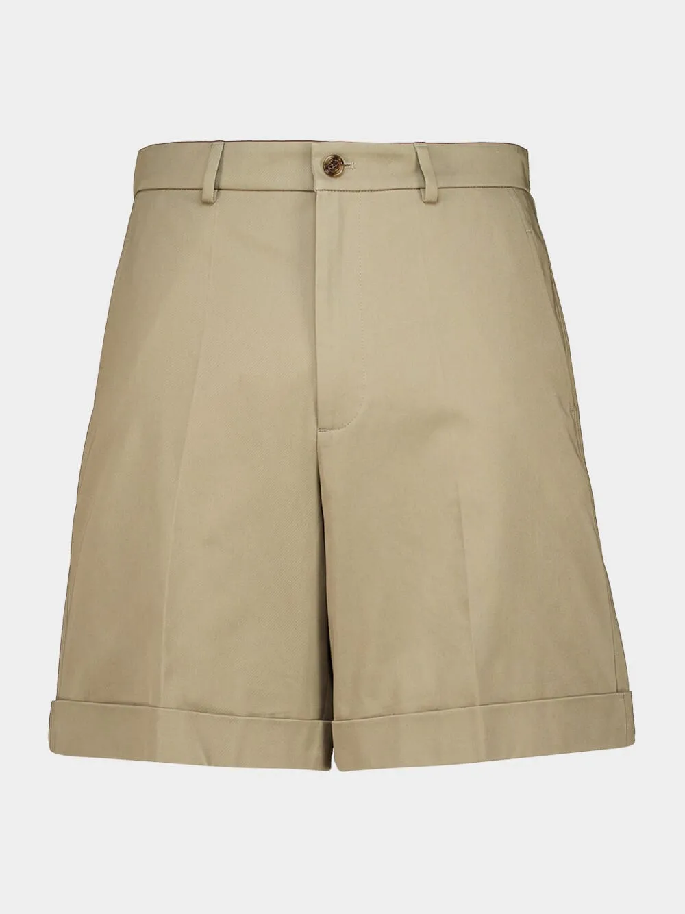 Beige Cotton Gabardine Bermuda Shorts sold by Fashion Clinic product image thumbnail 2