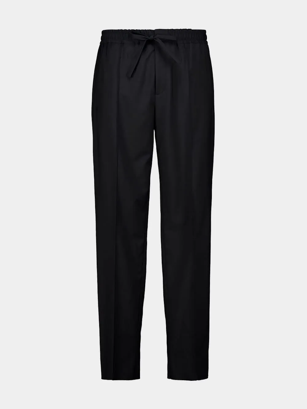Black Straight Fit Wool Mohair Trousers sold by Fashion Clinic