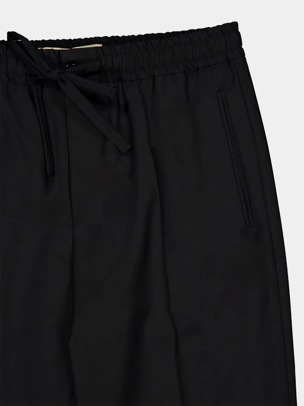 Black Straight Fit Wool Mohair Trousers sold by Fashion Clinic product image thumbnail 3