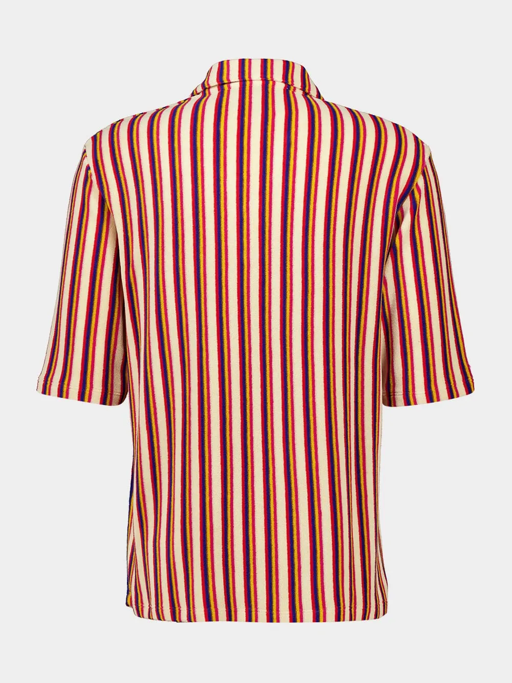 Orand and Brown Striped V-Neck Viscose Polo sold by Fashion Clinic product image thumbnail 2