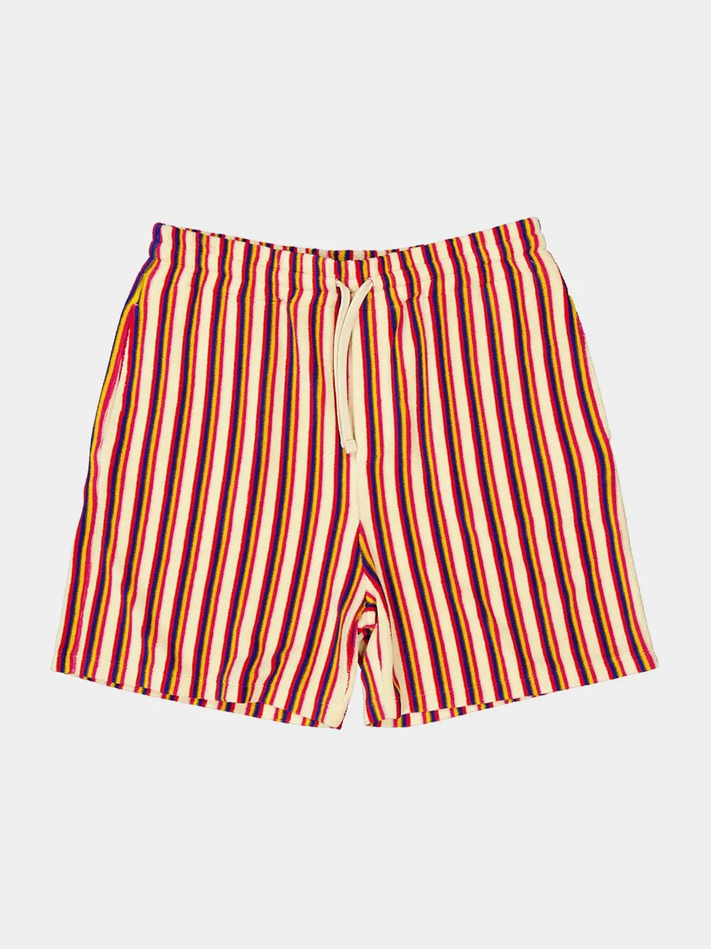 Orange and Brown Striped Viscose Shorts sold by Fashion Clinic product image thumbnail 5