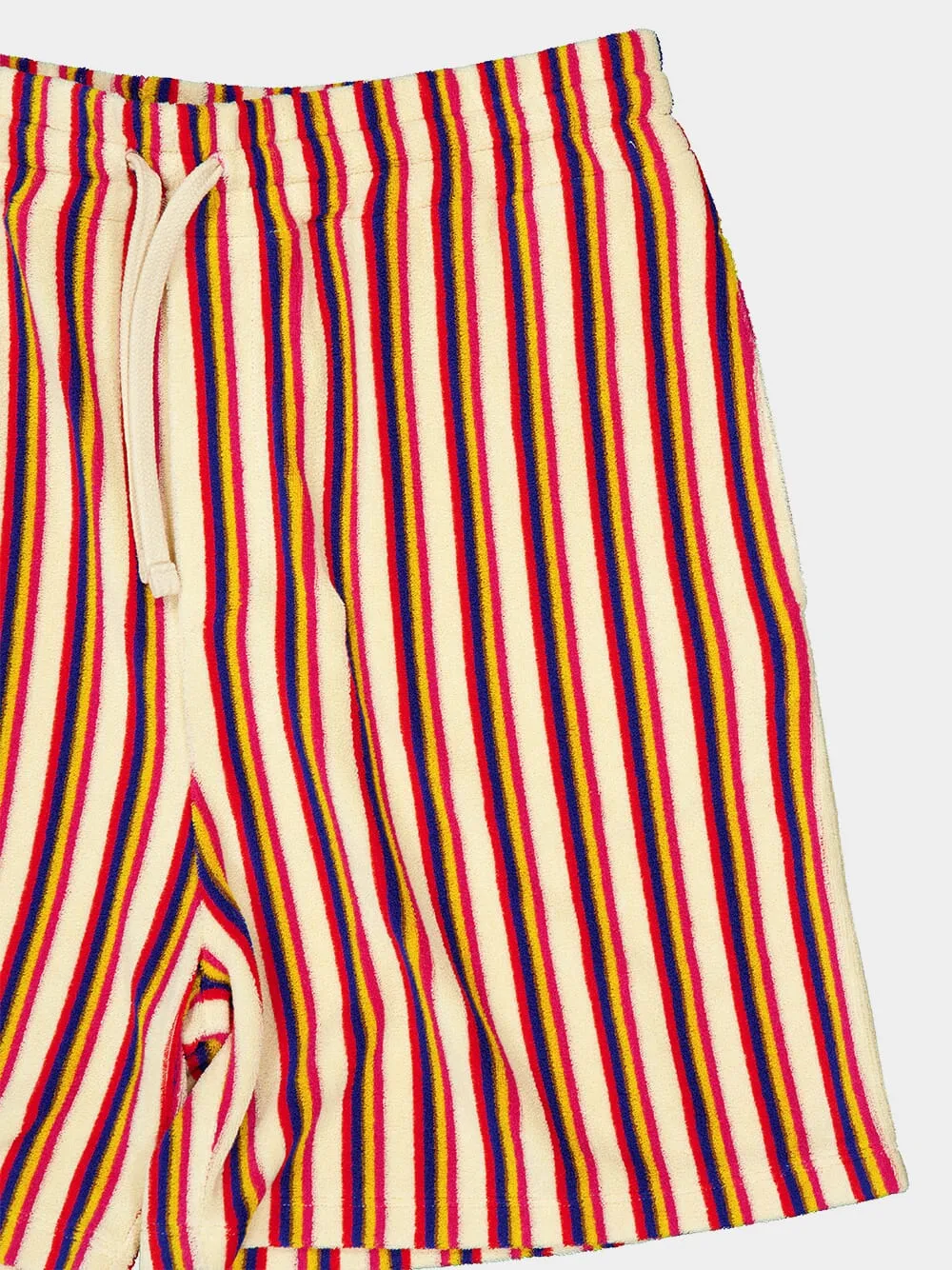 Orange and Brown Striped Viscose Shorts sold by Fashion Clinic product image thumbnail 3