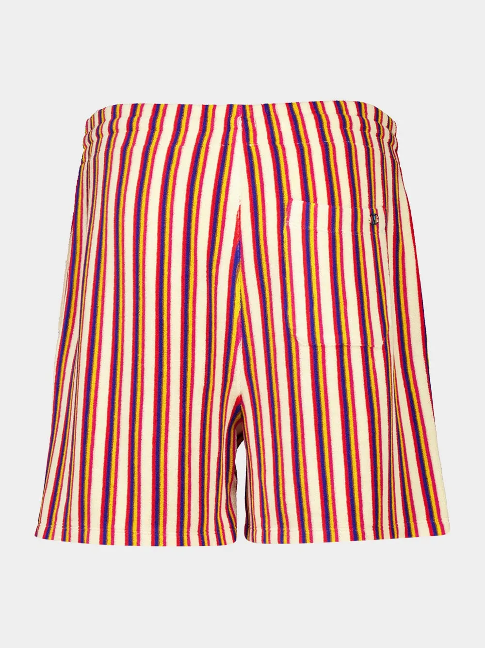 Orange and Brown Striped Viscose Shorts sold by Fashion Clinic product image thumbnail 2