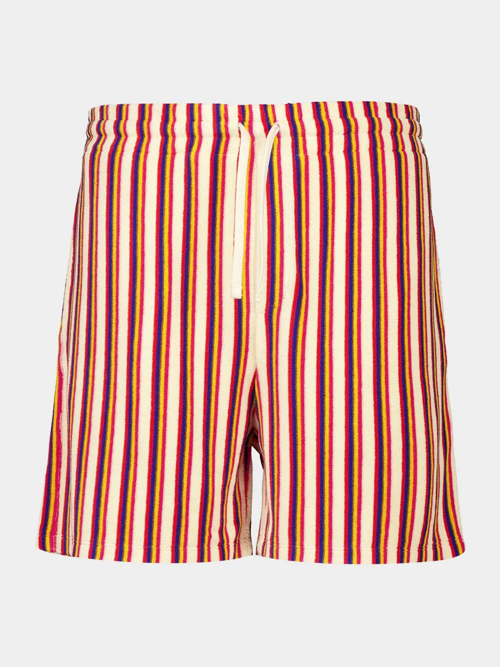 Orange and Brown Striped Viscose Shorts sold by Fashion Clinic