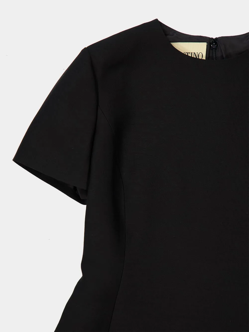 Black Wool Mini Dress with Lace Hem sold by Fashion Clinic product image thumbnail 3