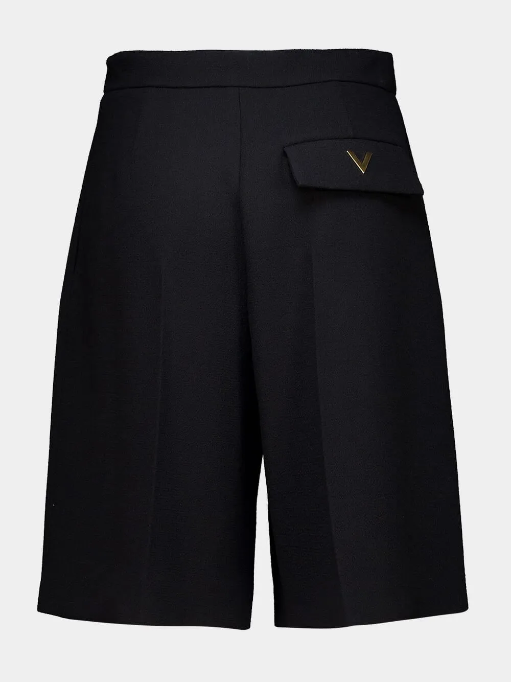 Black Wool Tailored Bermuda Shorts sold by Fashion Clinic product image thumbnail 2