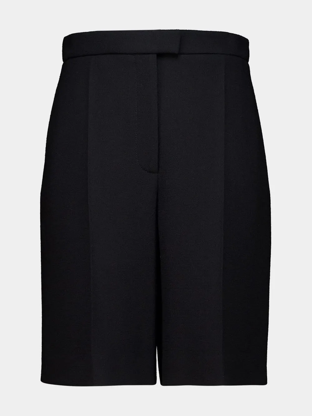 Black Wool Tailored Bermuda Shorts sold by Fashion Clinic