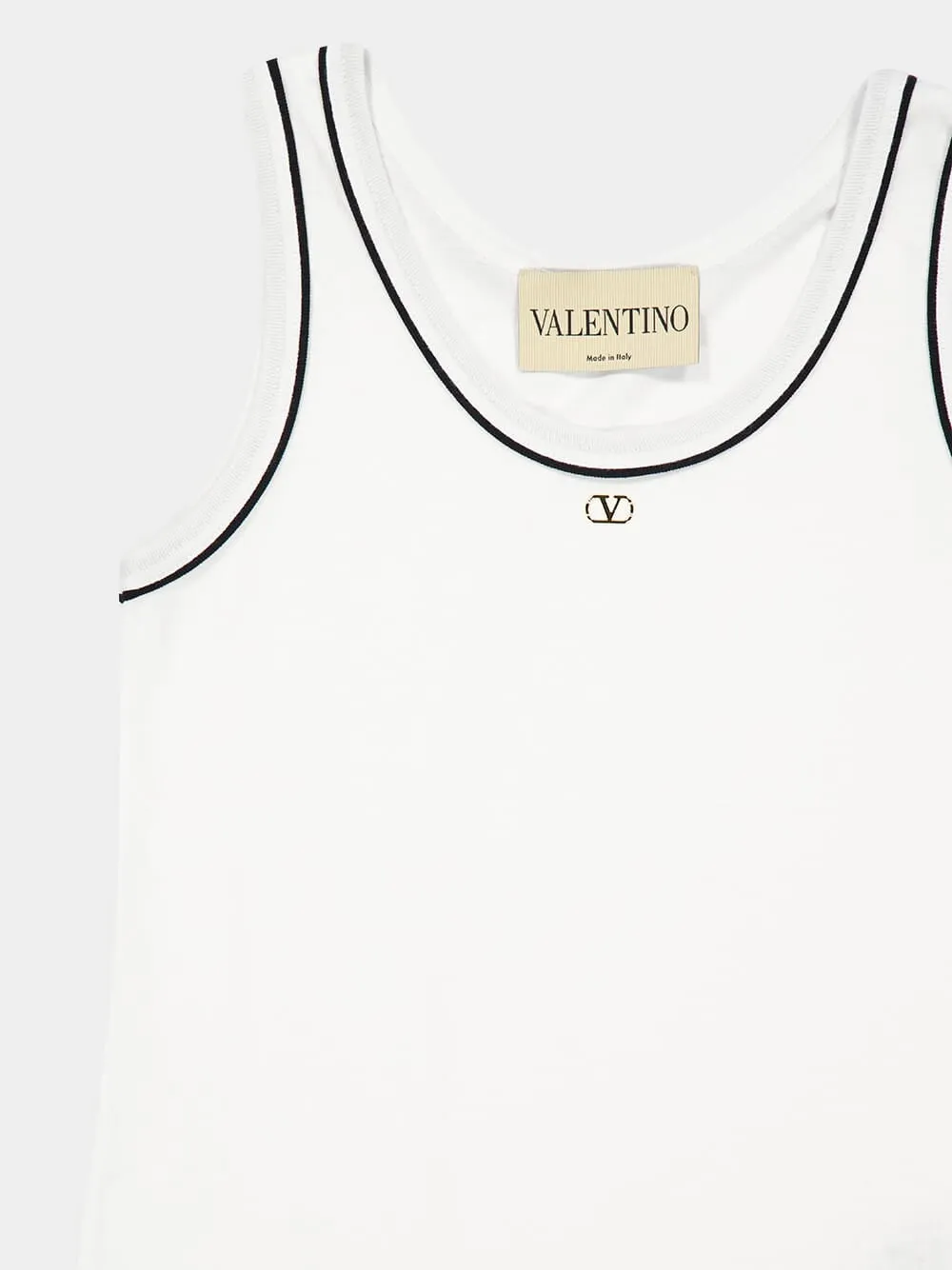 White Cotton Jersey Tank Top sold by Fashion Clinic product image thumbnail 3