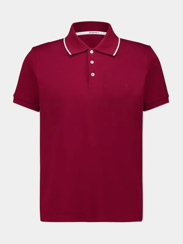 Bordeaux Cassandre Cotton Piqué Polo made by Yves Saint Laurent