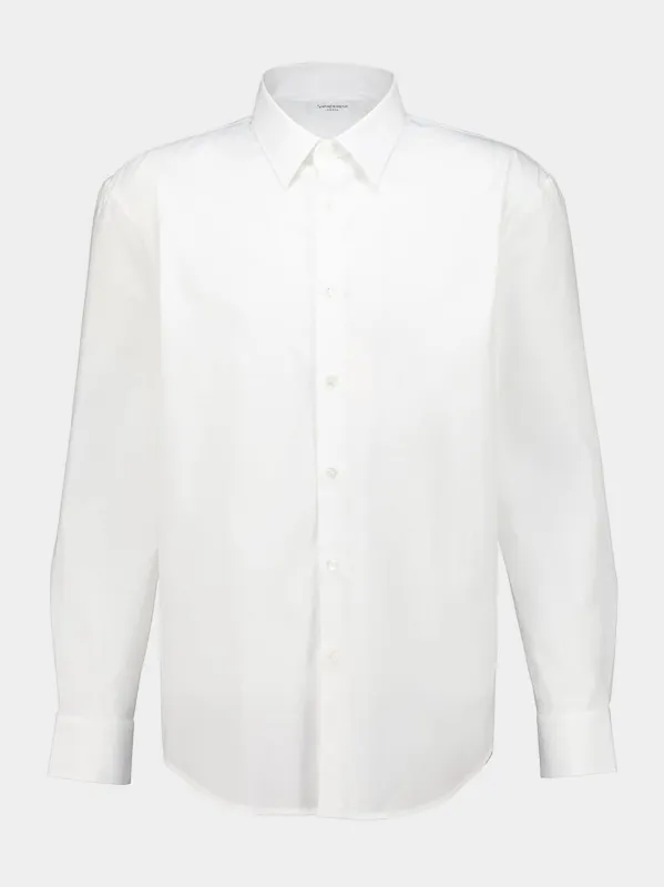 White Oversized Cotton Poplin Shirt made by Yves Saint Laurent