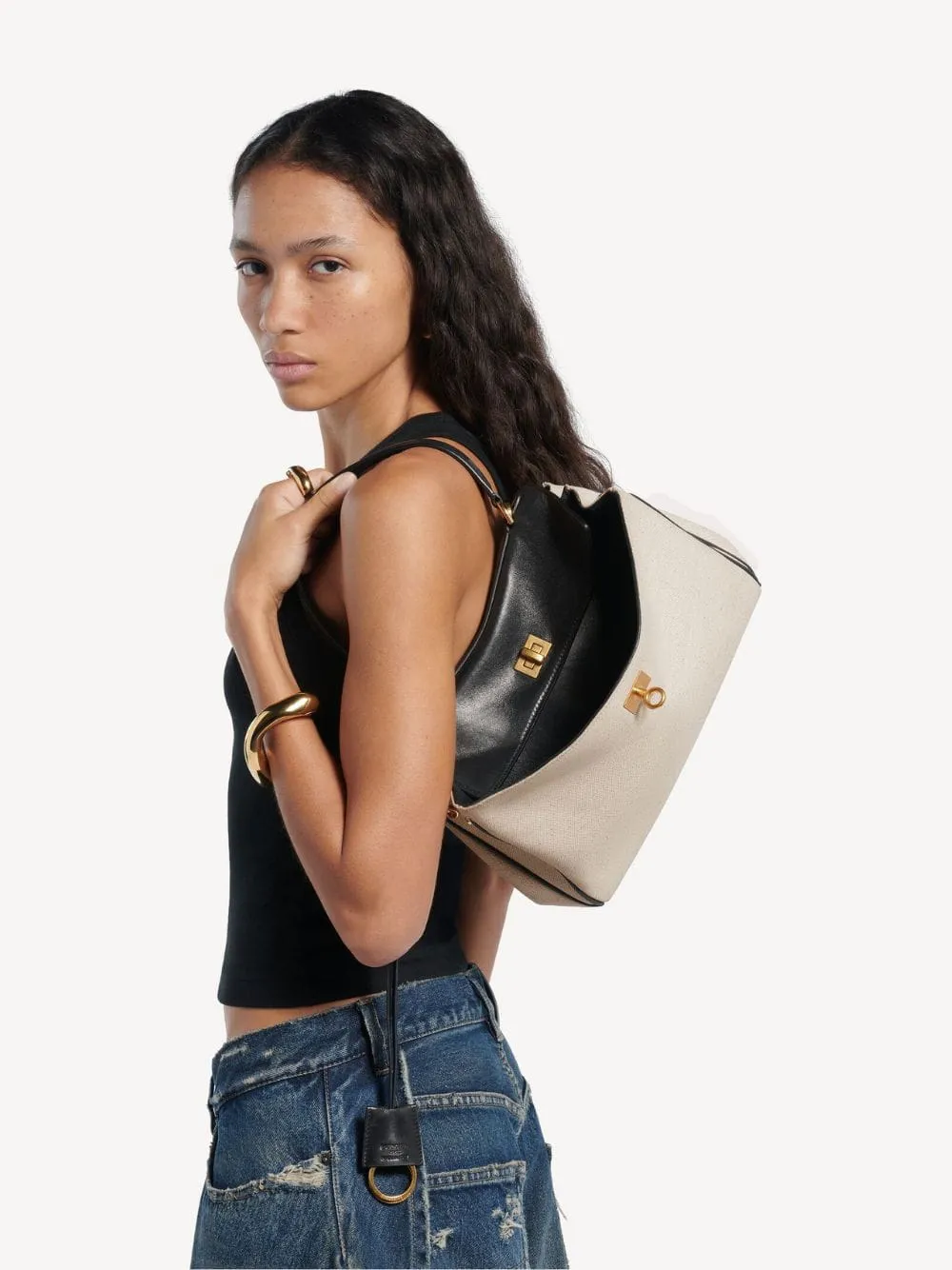 Beige and Black Rodeo Small Handbag sold by Fashion Clinic product image thumbnail 2