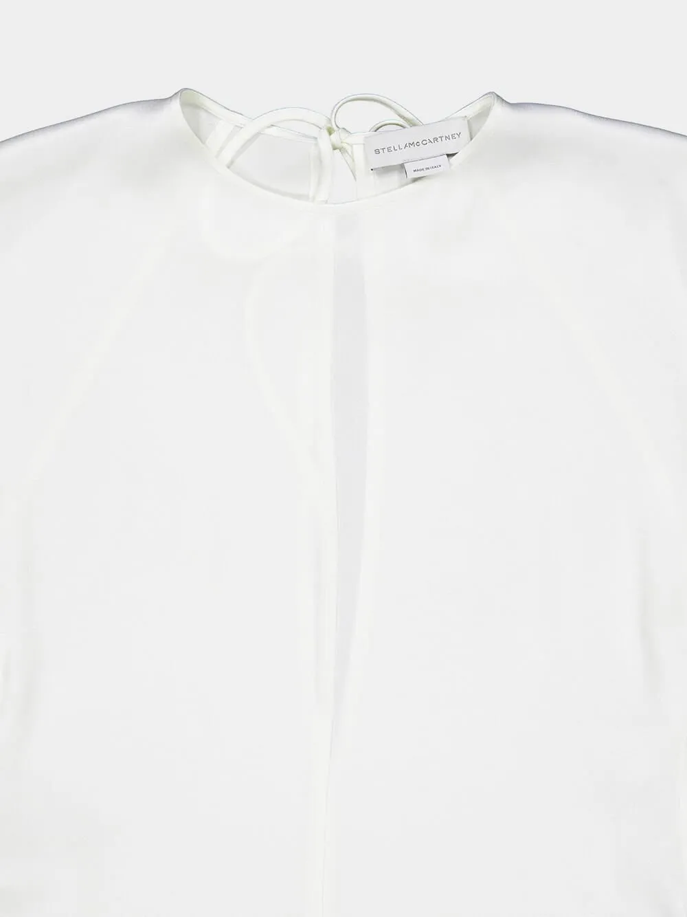 White Handkerchief Sleeve Satin Top sold by Fashion Clinic product image thumbnail 5