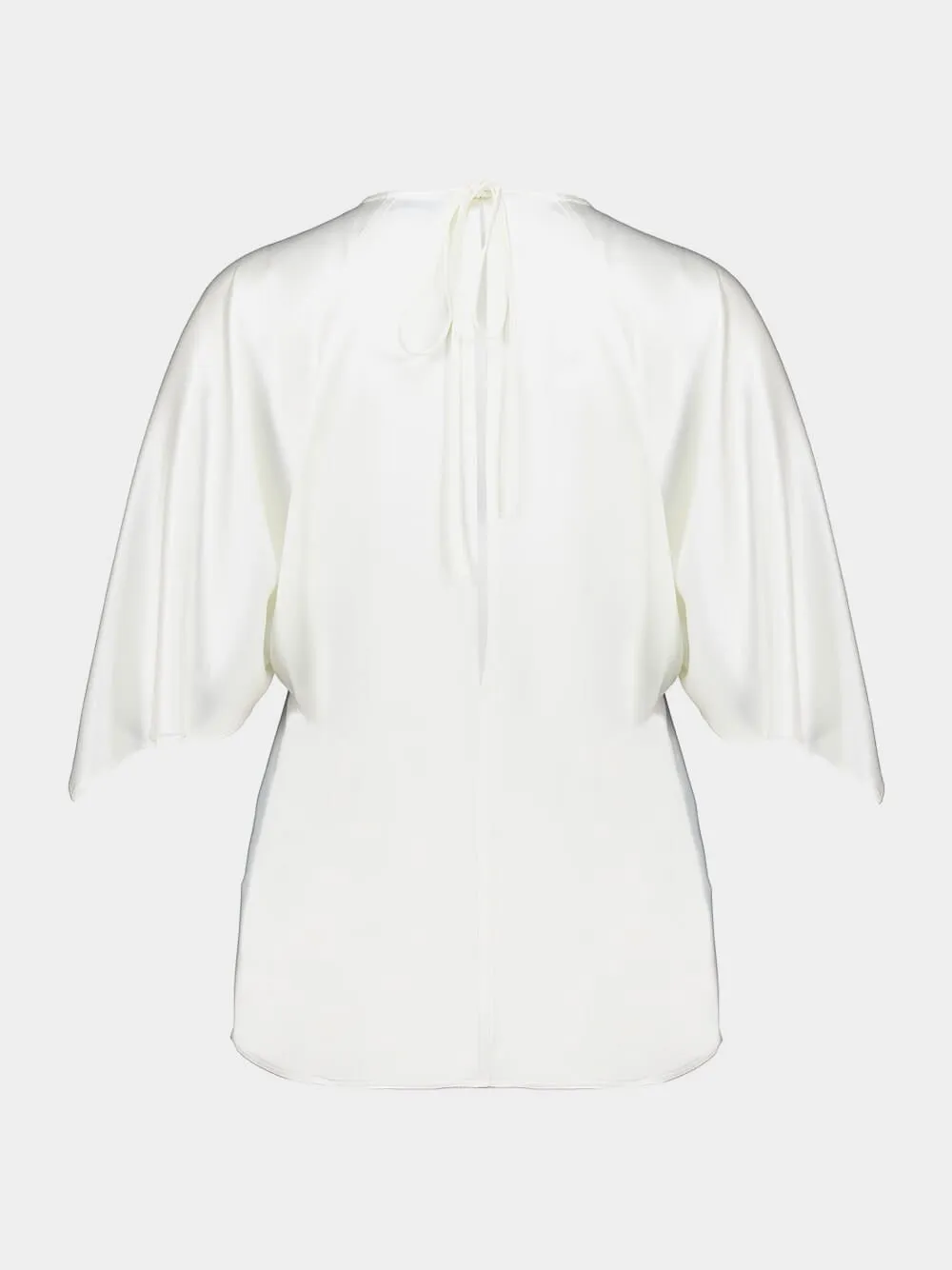 White Handkerchief Sleeve Satin Top sold by Fashion Clinic product image thumbnail 3