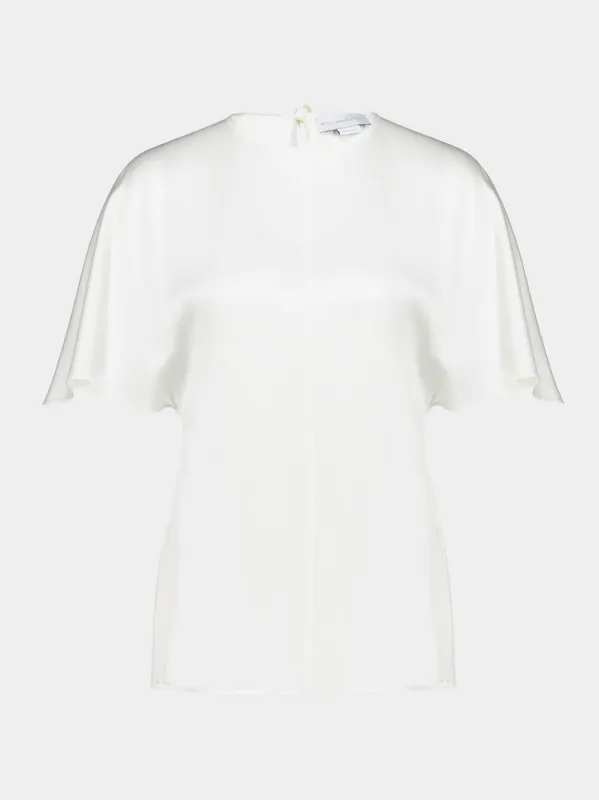 White Handkerchief Sleeve Satin Top made by Stella McCartney