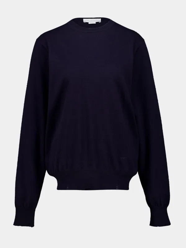Midnight Blue Merino Wool Jumper made by Stella McCartney