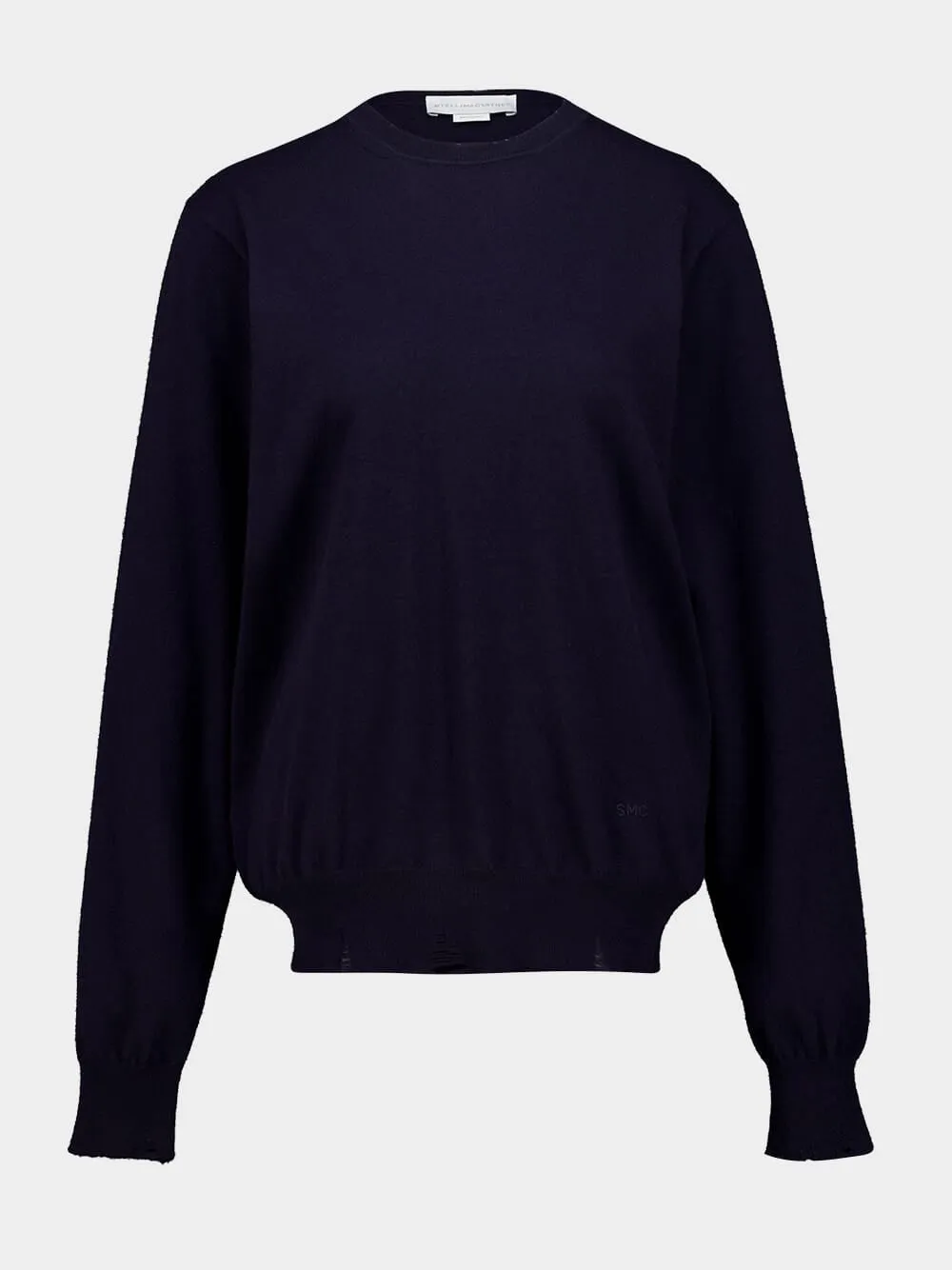 Midnight Blue Merino Wool Jumper sold by Fashion Clinic