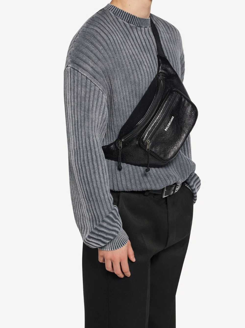 Black Explorer Leather Belt Bag sold by Fashion Clinic product image thumbnail 2
