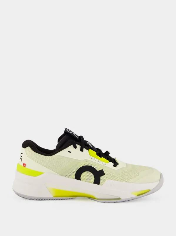 White and Yellow Roger Pro Fire Sneakers made by On
