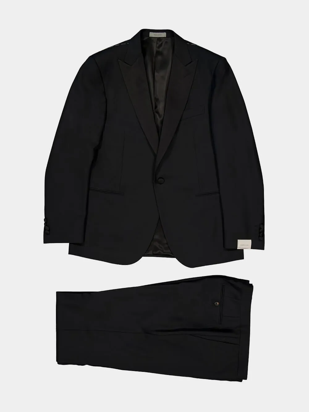 Black Pure Wool Smoking Suit sold by Fashion Clinic