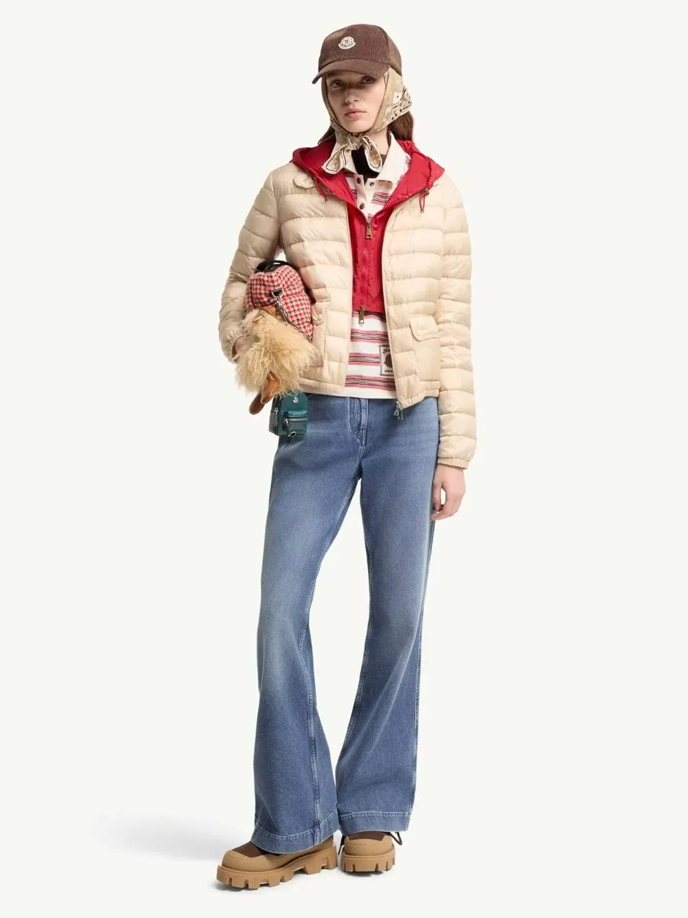 Light Beige Lans Short Down Jacket sold by Fashion Clinic