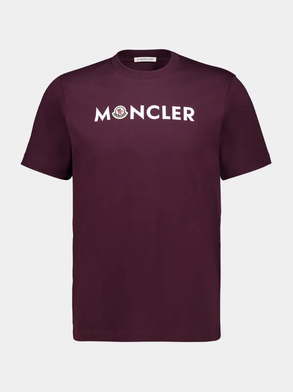 Burgundy Logo Cotton T-Shirt made by Moncler