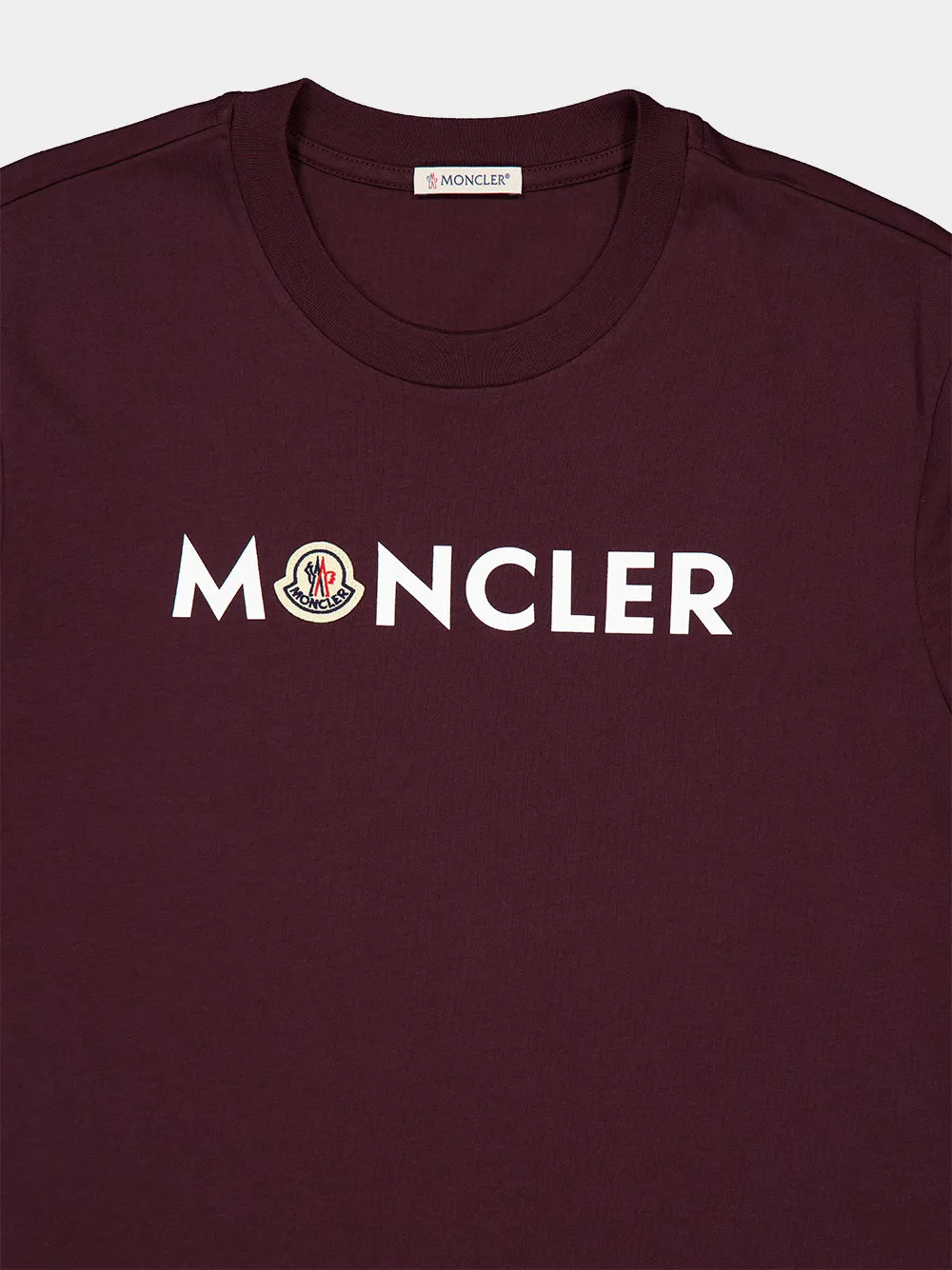 Burgundy Logo Cotton T-Shirt sold by Fashion Clinic product image thumbnail 3