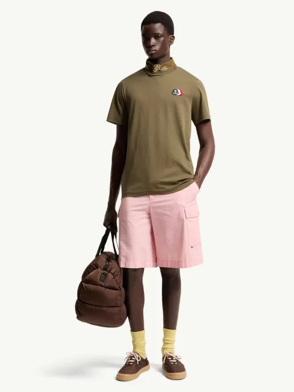 Olive Green Logo Cotton T-Shirt made by Moncler