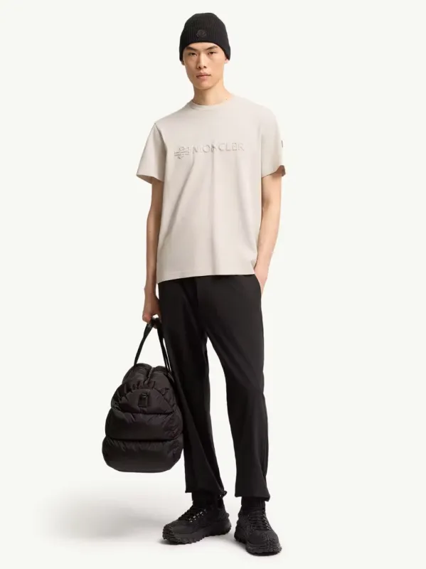White Ivory Logo Cotton T-Shirt made by Moncler