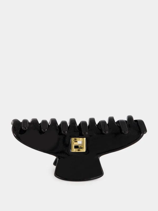 Black FF Acetate Hair Clip made by Fashion Clinic
