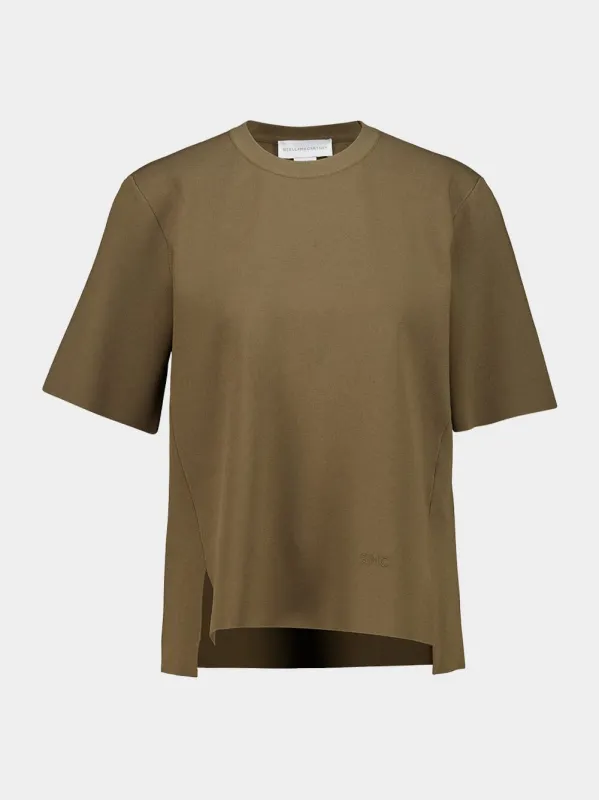 Brown Compact Knit Short Sleeve Top made by Stella McCartney