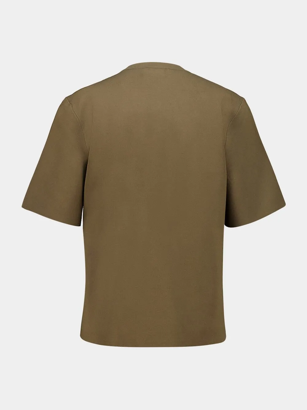 Brown Compact Knit Short Sleeve Top sold by Fashion Clinic product image thumbnail 2