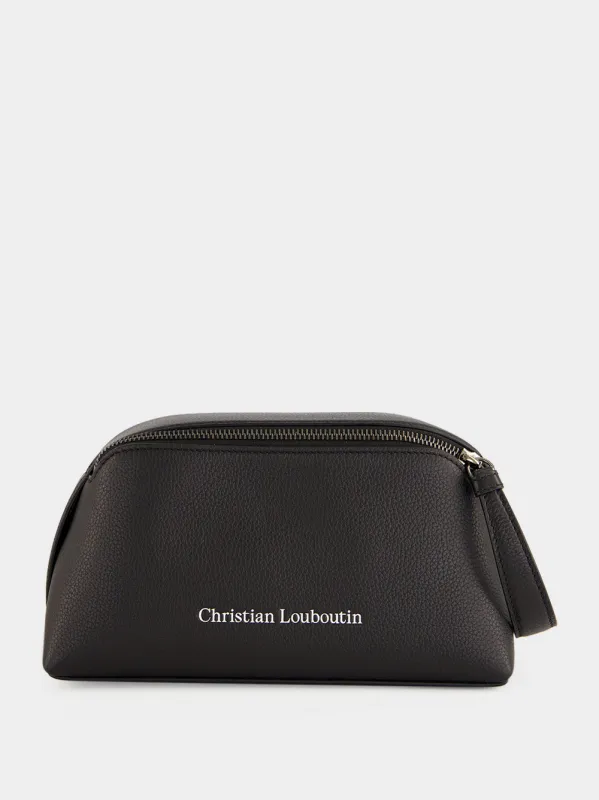 Black Grained Leather Travel Pouch made by Christian Louboutin