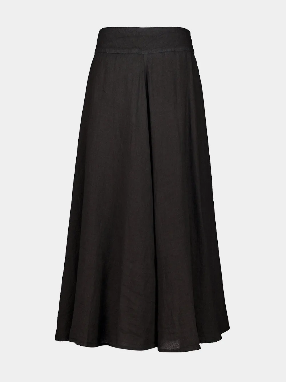 Black Cotton Linen Maxi Skirt sold by Fashion Clinic