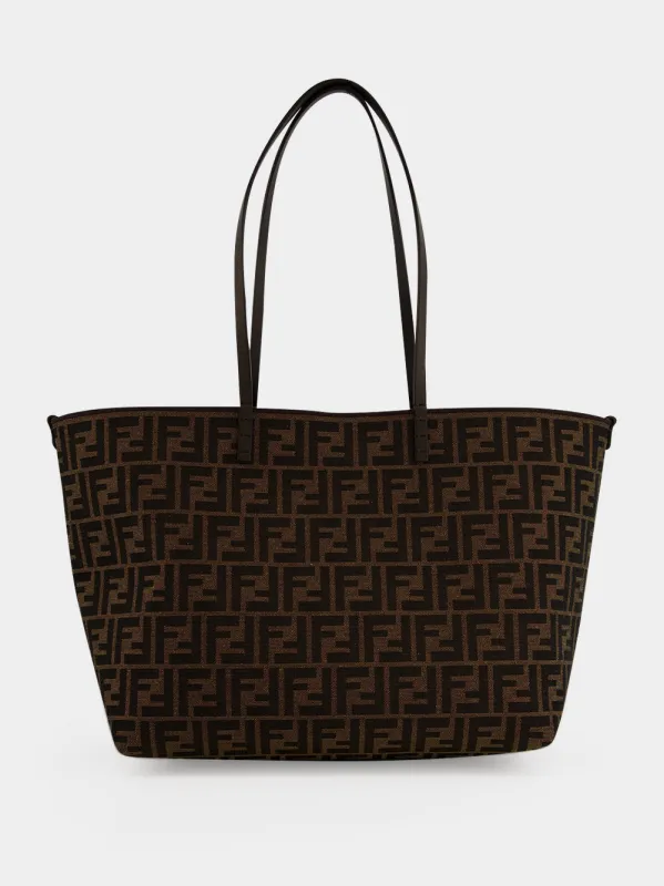 Tobacco Brown FF Medium Roll Shopper Bag made by Fendi