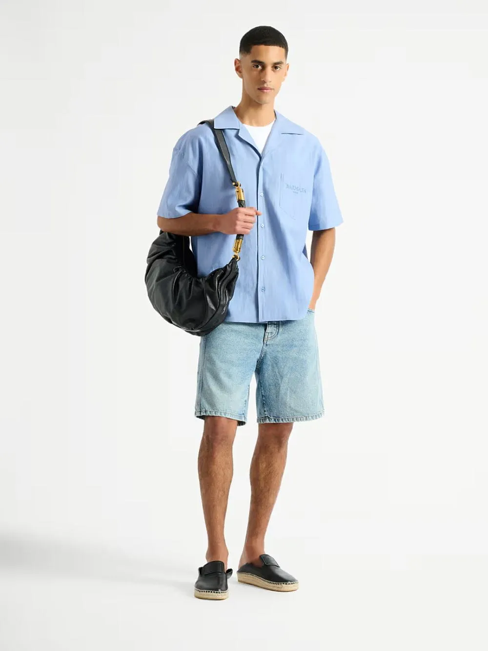 Blue Vintage Herringbone Poplin Shirt sold by Fashion Clinic