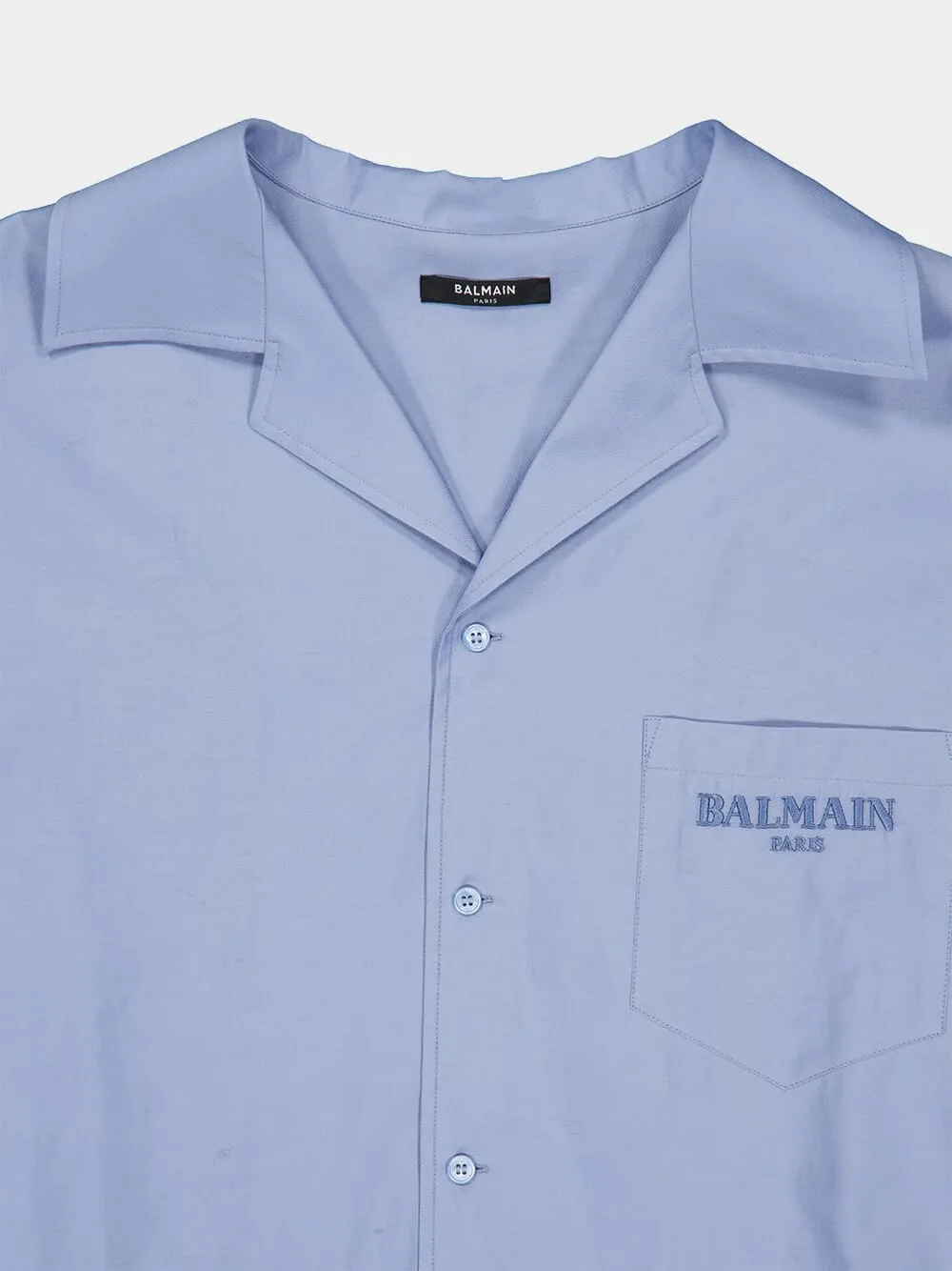 Blue Vintage Herringbone Poplin Shirt sold by Fashion Clinic product image thumbnail 5