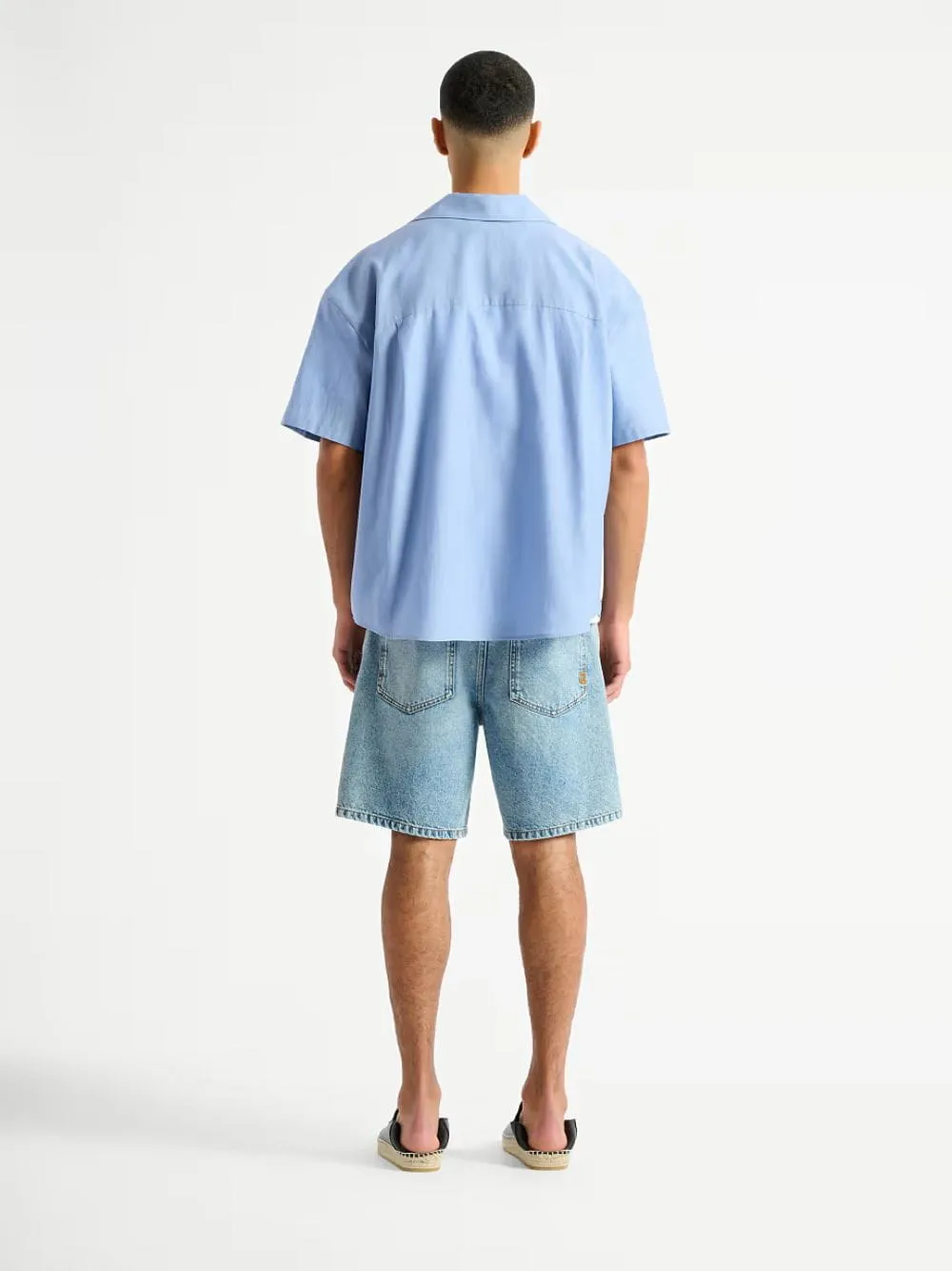 Blue Vintage Herringbone Poplin Shirt sold by Fashion Clinic product image thumbnail 3