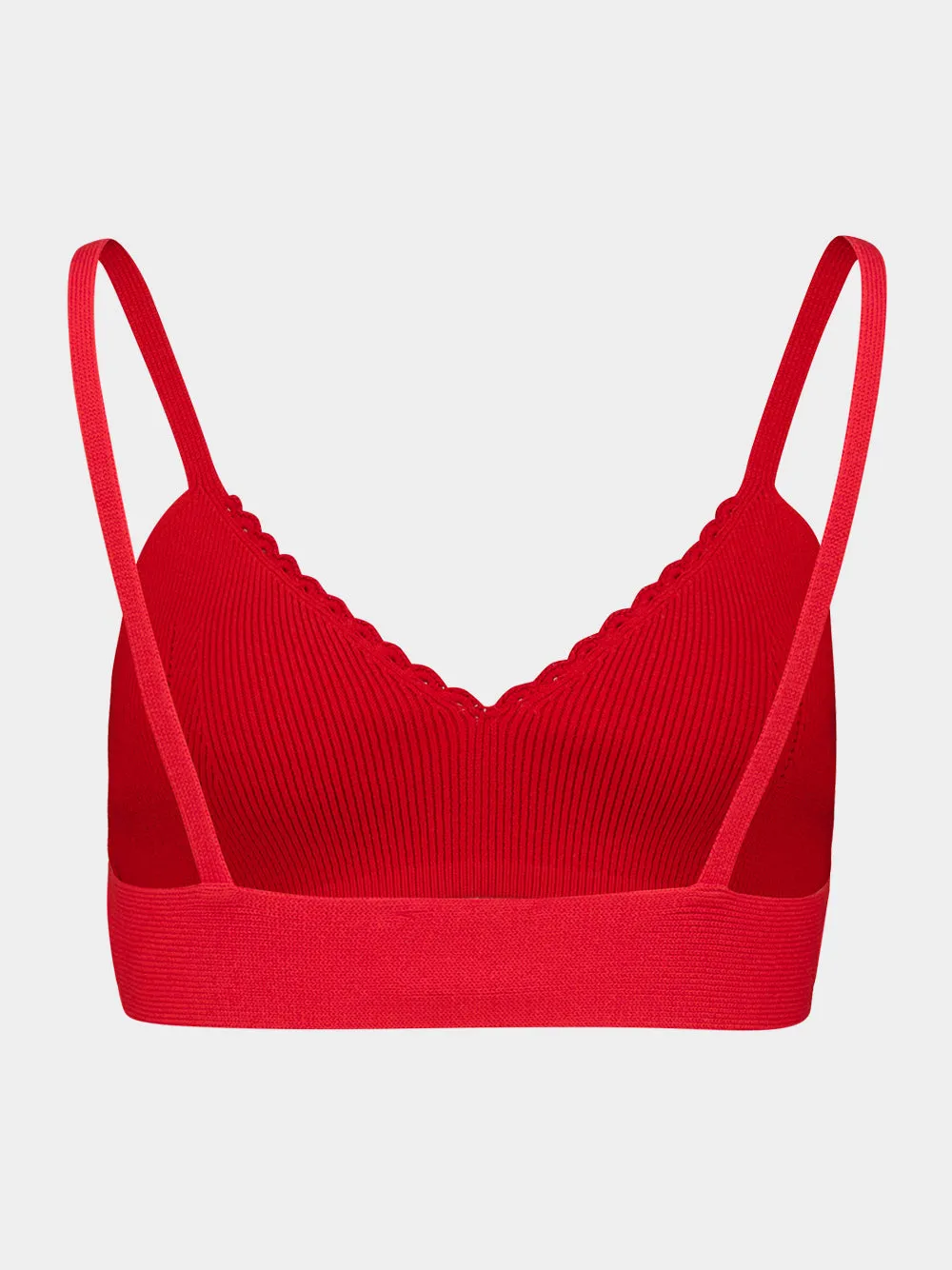 Apple Red Cropped Knit Cotton Top sold by Fashion Clinic product image thumbnail 2
