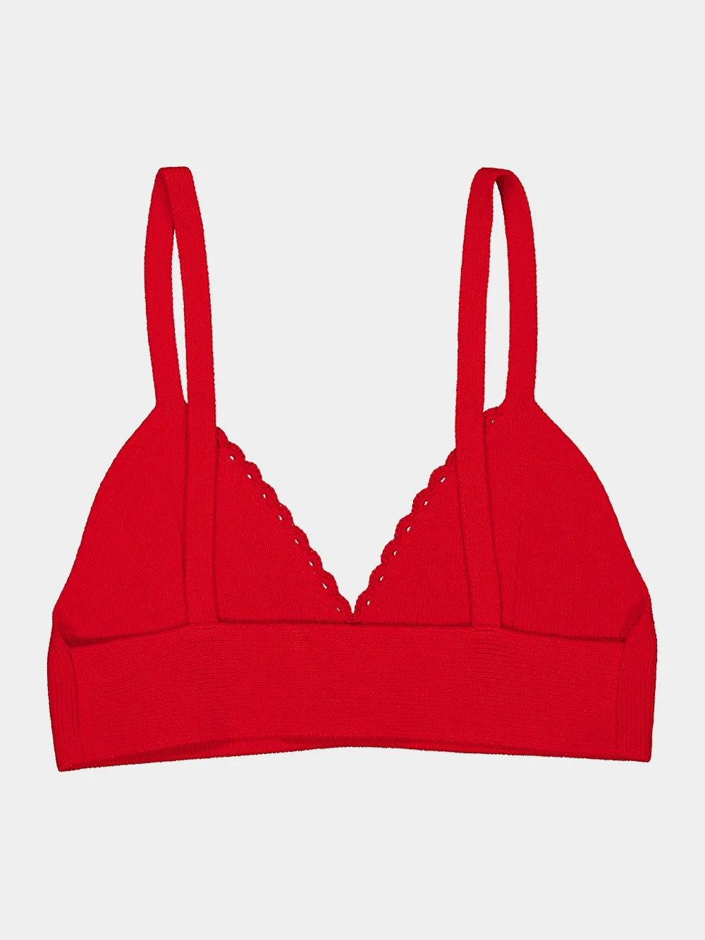 Apple Red Cropped Knit Cotton Top sold by Fashion Clinic product image thumbnail 3