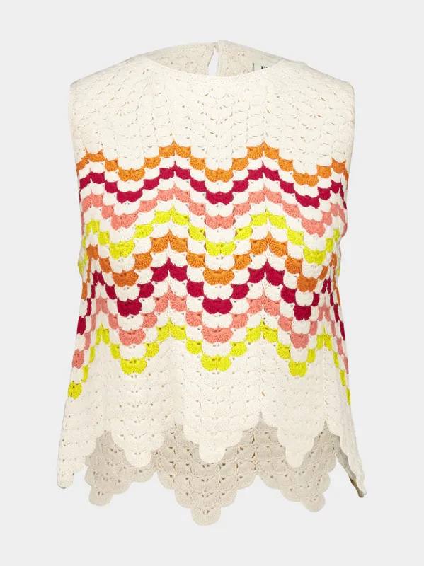 Cuenca Hand-Crocheted Cotton Tank Top made by ESCVDO