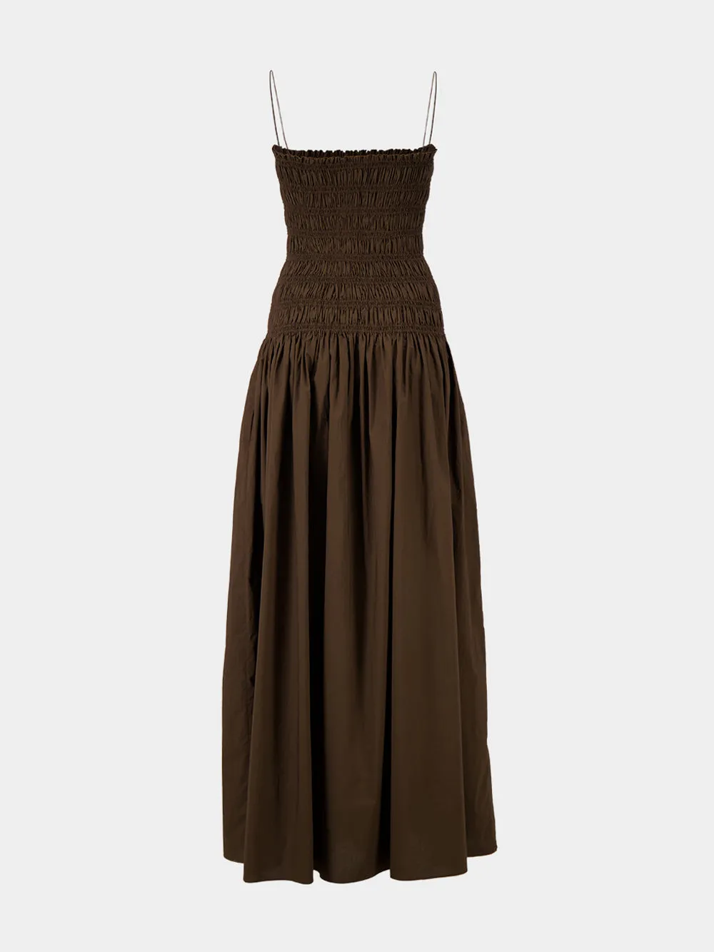 Chocolate Brown Shirred Maxi Dress sold by Fashion Clinic product image thumbnail 2