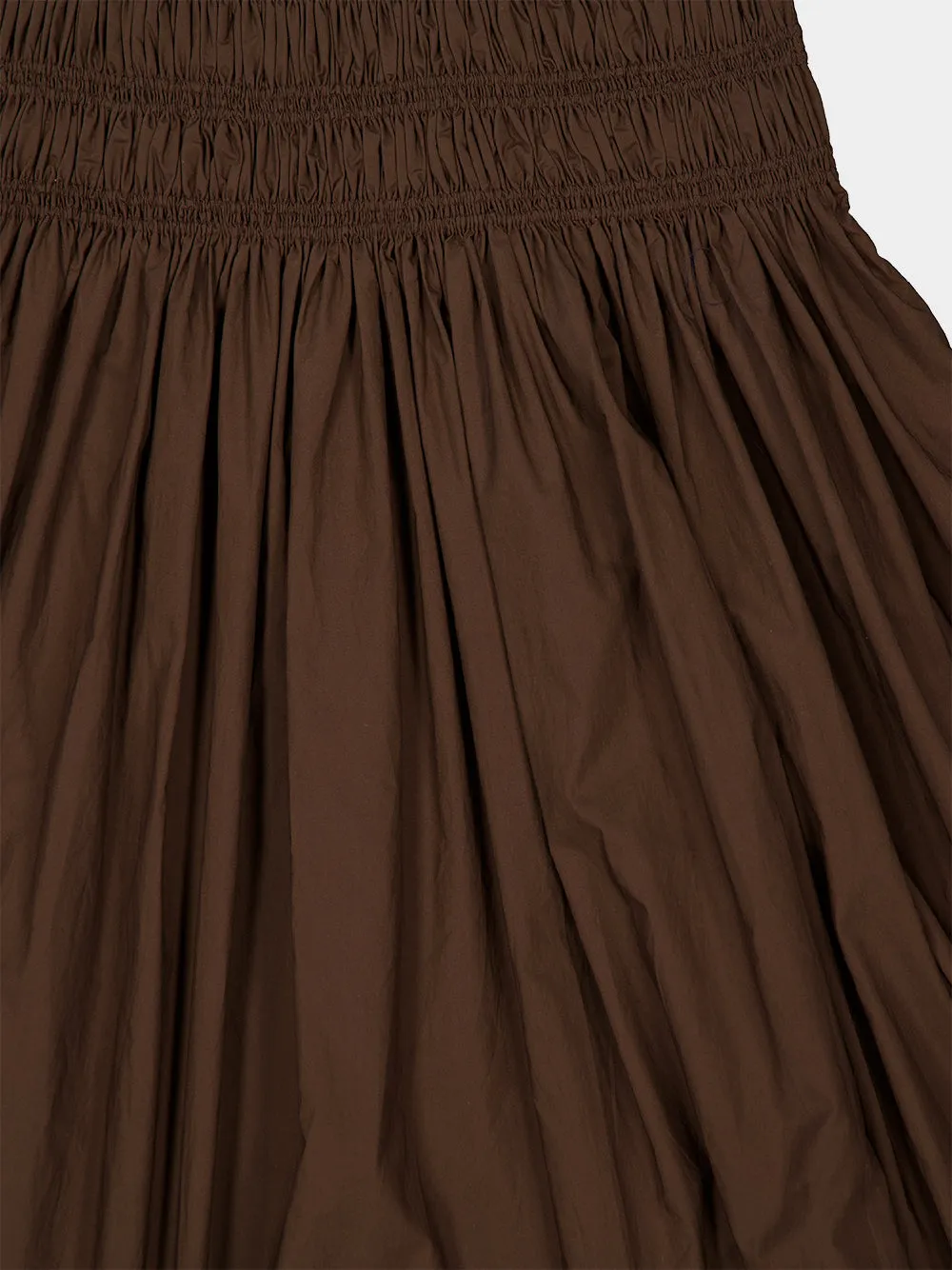 Chocolate Brown Shirred Maxi Dress sold by Fashion Clinic product image thumbnail 4