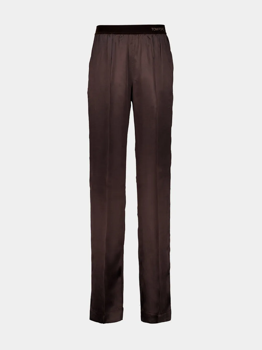 Espresso Silk Satin PJ Pants sold by Fashion Clinic