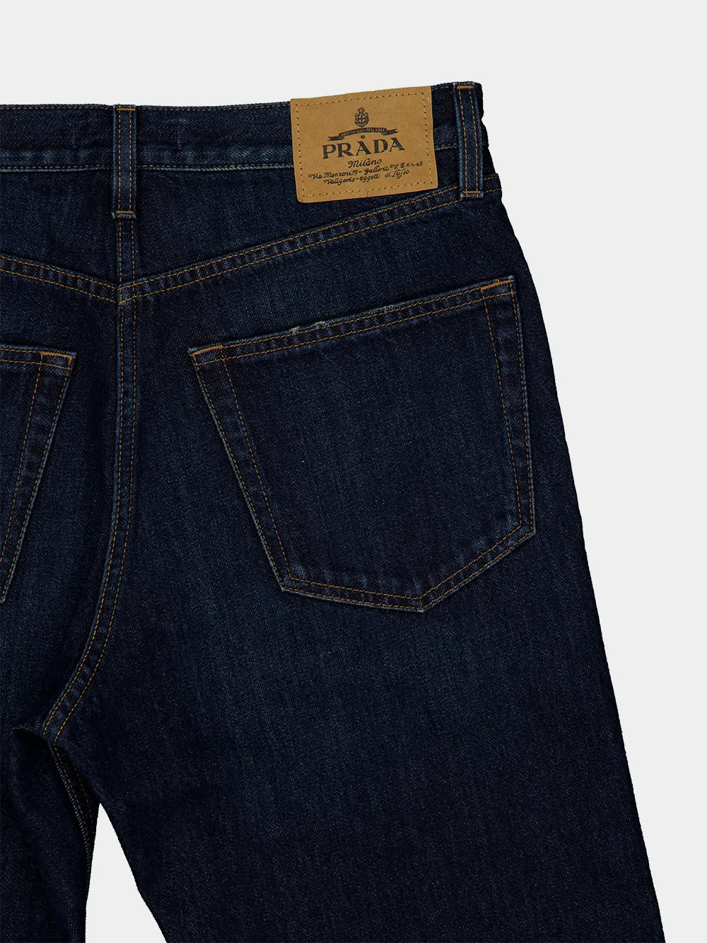 Blue Straight-Leg Washed Denim Jeans sold by Fashion Clinic product image thumbnail 4