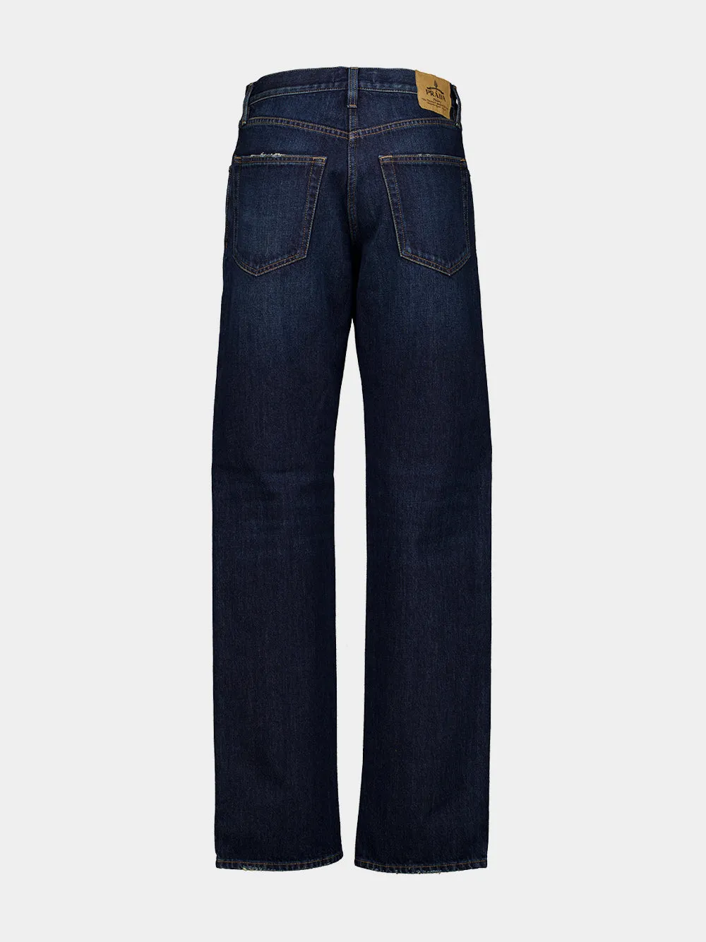 Blue Straight-Leg Washed Denim Jeans sold by Fashion Clinic product image thumbnail 2
